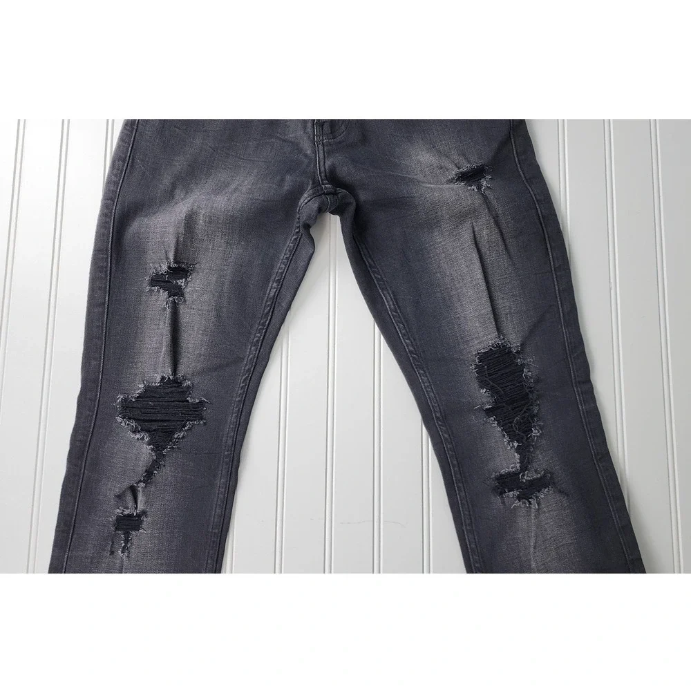Hollister Stacked Skinny Jeans Mens 28x30 Black Distressed Advanced Stretch